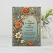  Art Nouveau Wedding Kaart (Staand voorkant)