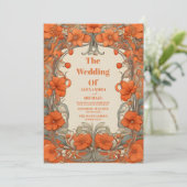  Art Nouveau Wedding Kaart (Staand voorkant)