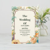  Art Nouveau Wedding Kaart (Staand voorkant)