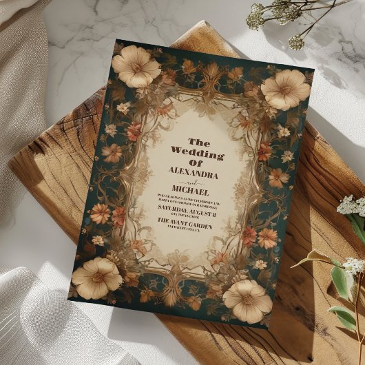  Art Nouveau Wedding Kaart