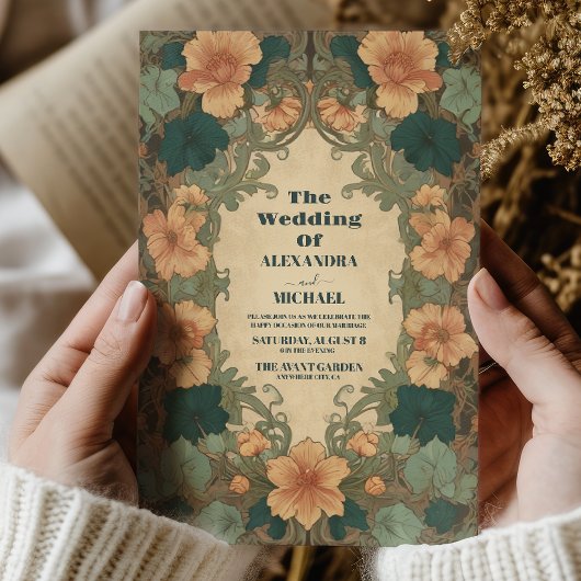 Art Nouveau Wedding Kaart