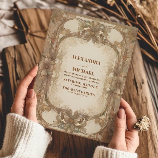  Art Nouveau Wedding Kaart