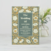  Art Nouveau Wedding Kaart (Staand voorkant)