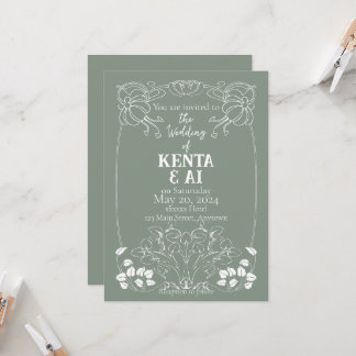 Art Nouveau Wedding Kaart