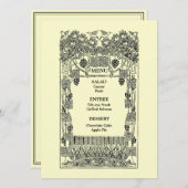  Art Nouveau Wedding Menu (Voorkant / Achterkant)