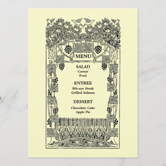  Art Nouveau Wedding Menu (Voorkant)