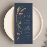 Art Nouveau Wedding Menu<br><div class="desc">Dit huwelijksmenu van het Art Nouveau Collectie toont een prachtig  bloemontwerp dat een moderne elegantie uitstraalt. Personaliseer het eenvoudig en snel met uw gegevens. Druk op de knop 'aanpassen' om de stijl en plaatsing van de tekst verder te rangschikken en op te maken.</div>