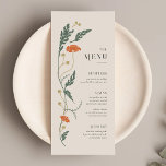 Art Nouveau Wedding Menu<br><div class="desc">Dit huwelijksmenu van het Art Nouveau Collectie toont een prachtig  bloemontwerp dat een moderne elegantie uitstraalt. Personaliseer het eenvoudig en snel met uw gegevens. Druk op de knop 'aanpassen' om de stijl en plaatsing van de tekst verder te rangschikken en op te maken.</div>