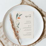 Art Nouveau Wedding Menu<br><div class="desc">Dit huwelijksmenu van het Art Nouveau Collectie toont een prachtig  bloemontwerp dat een moderne elegantie uitstraalt. Personaliseer het eenvoudig en snel met uw gegevens. Druk op de knop 'aanpassen' om de stijl en plaatsing van de tekst verder te rangschikken en op te maken.</div>