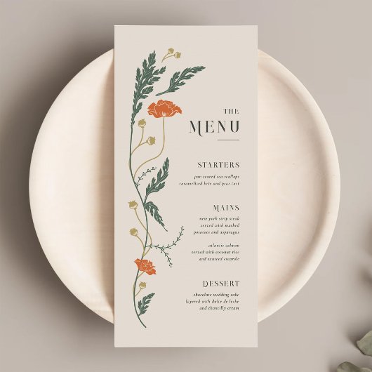 Art Nouveau Wedding Menu