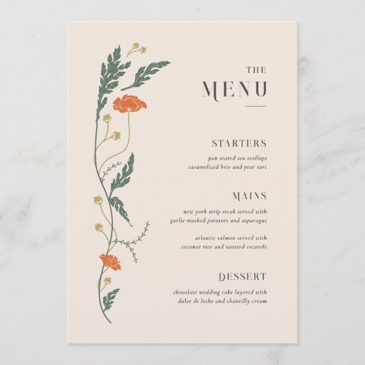 Art Nouveau Wedding Menu (Voorkant)