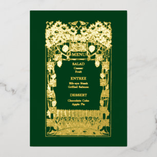Art Nouveau Wedding Menu Folie Uitnodiging