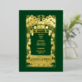 Art Nouveau Wedding Menu Folie Uitnodiging (Staand Voorkant)