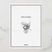 Art Nouveau Wedding Menu Folie Uitnodiging (Achterkant)