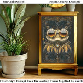 Art Nouveau Whimsical Gold Frog CM9 Decoupage Tissuepapier