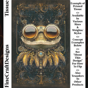 Art Nouveau Whimsical Gouden Kikker CM9 Decoupage Tissuepapier