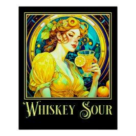 Art Nouveau Whiskey Sour Perfect Poster
