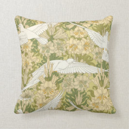 Art Nouveau White Doves met Lilies Pillow Kussen