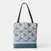 Art Nouveau White Iris Design Canvas tas (Achterkant)