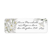Art Nouveau White Lily Flowers Label (Voorkant)