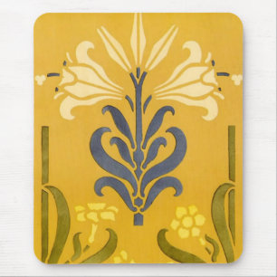 Art Nouveau White Lily - Mousepad Muismat