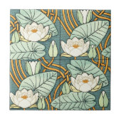 Art Nouveau White Lily Pattern van Verneuil Tegeltje (Voorkant)