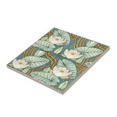 Art Nouveau White Lily Pattern van Verneuil Tegeltje (Zijkant)