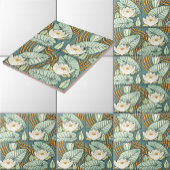  Art Nouveau White Lily Pattern van Verneuil Tegeltje