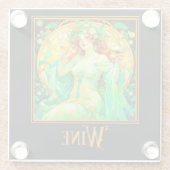 Art Nouveau Wijn Glazen Onderzetter (Achterkant)