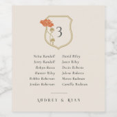 Art Nouveau Wijnfles Tafelnummer & gastenlijst Wijn Etiket (Enkel label)