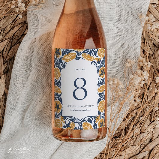 Art Nouveau Wijnfles Tafelnummer Label Wijn Etiket