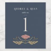 Art Nouveau Wijnfles Tafelnummer Wijn Etiket (Enkel label)