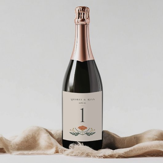  Art Nouveau Wijnfles Tafelnummer Wijn Etiket