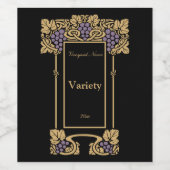  Art Nouveau Wijnlabel Wijn Etiket (Enkel label)