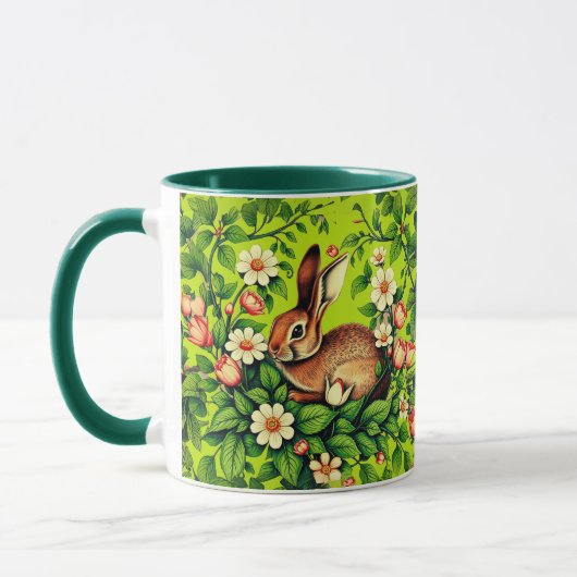 Art Nouveau Wild Rabbit and Flowers Mok (Links)
