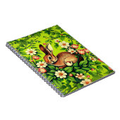 Art Nouveau Wild Rabbit and Flowers Notitieboek (Rechterzijde)