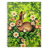 Art Nouveau Wild Rabbit and Flowers Notitieboek (Voorkant)