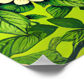 Art Nouveau Wild Rabbit and Flowers Poster (Hoek)