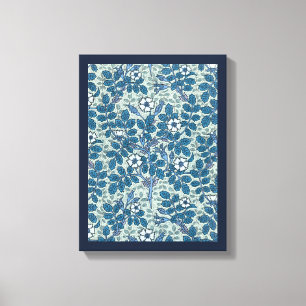 Art Nouveau, Wild Roos Flowers in tuin Canvas Afdruk