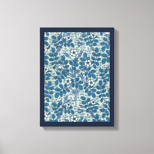 Art Nouveau, Wild Roos Flowers in tuin Canvas Afdruk (Voorkant)