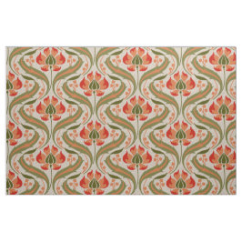 Art Nouveau Wildbloemen, Persimmon Stof