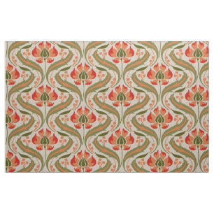 Art Nouveau Wildbloemen, Persimmon Stof