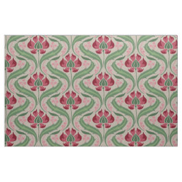 Art Nouveau Wildbloemen, Roze Stof