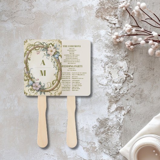 Art Nouveau Wilde Bloem Huwelijk Handwaaier