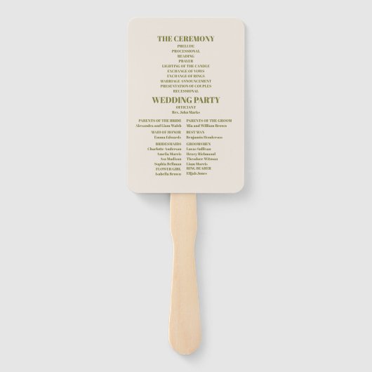 Art Nouveau Wildflower bruiloft Handwaaier (Achterkant)