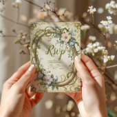 Art Nouveau Wildflower bruiloft RSVP Kaartje