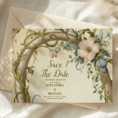 Art Nouveau Wildflower bruiloft Save The Date