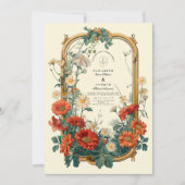 Art Nouveau Wildflower Lijst bruiloft Kaart (Voorkant)