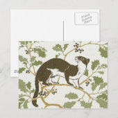 Art Nouveau Wildlife Illustration - Mink Briefkaart (Voorkant / Achterkant)