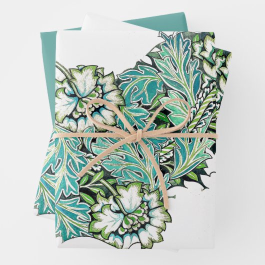 Art nouveau william morris anenoom bloemig inpakpapier vel (In situ)